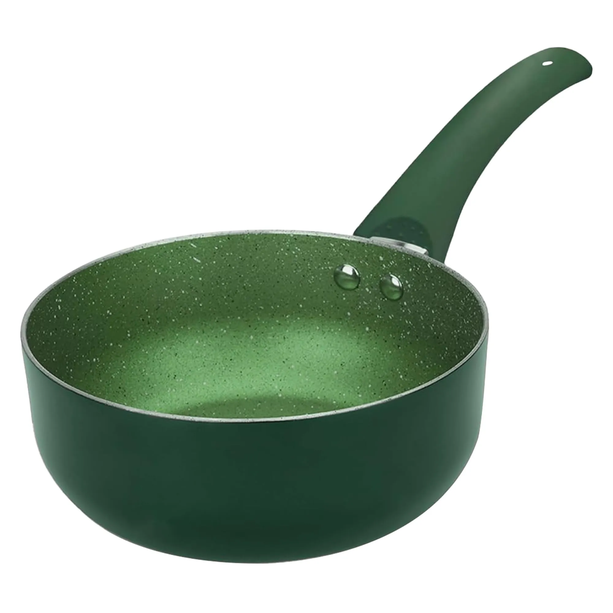 Kuber Industries Hard Anodised Non Stick Sauce Pan with Handle | Heat Resistant Gas Stove & Induction Sauce Pan for Tea, Coffee & Milk | Boiling Pot Vessel | Green