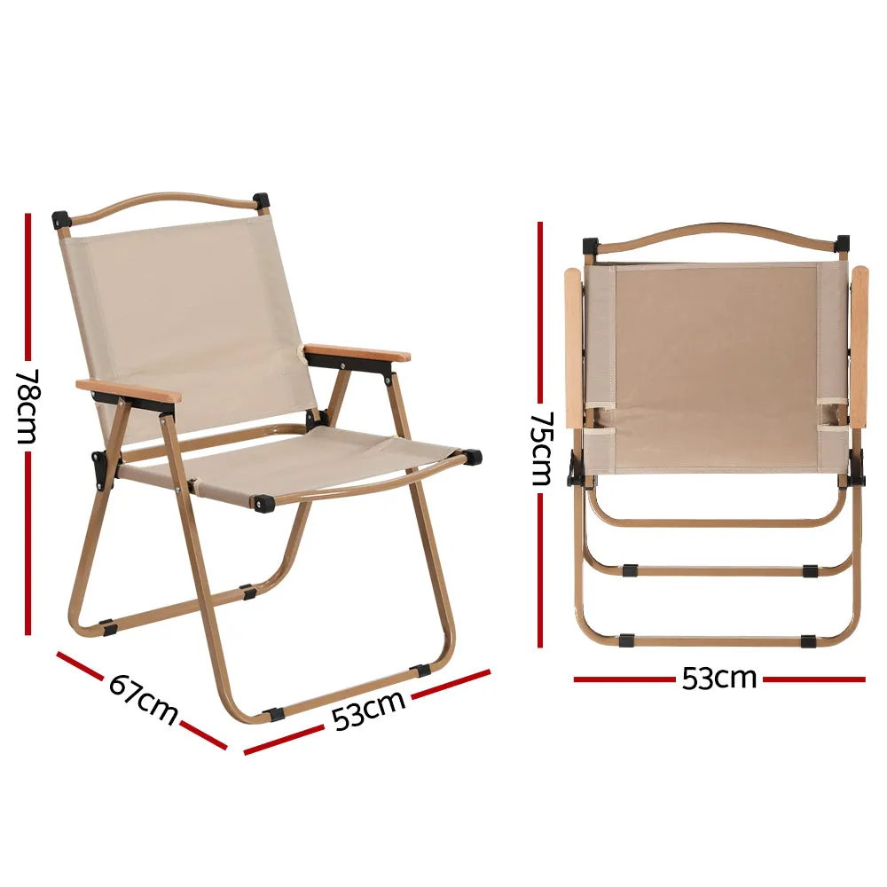 Lightweight Foldable Steel Outdoor Camping Chair - Gardeon