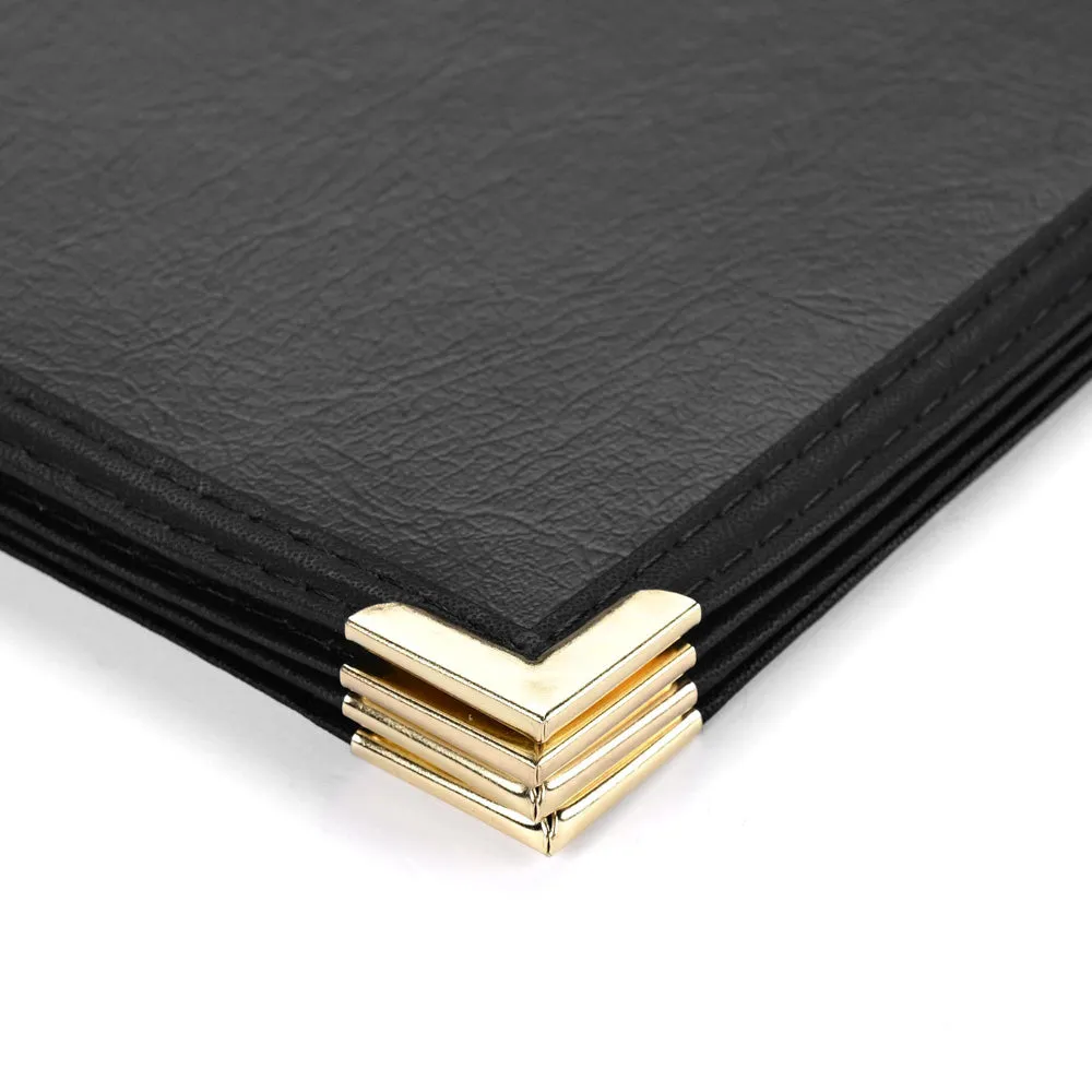 Menu Covers PU Leather 10ct/Pack 8.5x11 6-View Clear Sleeve