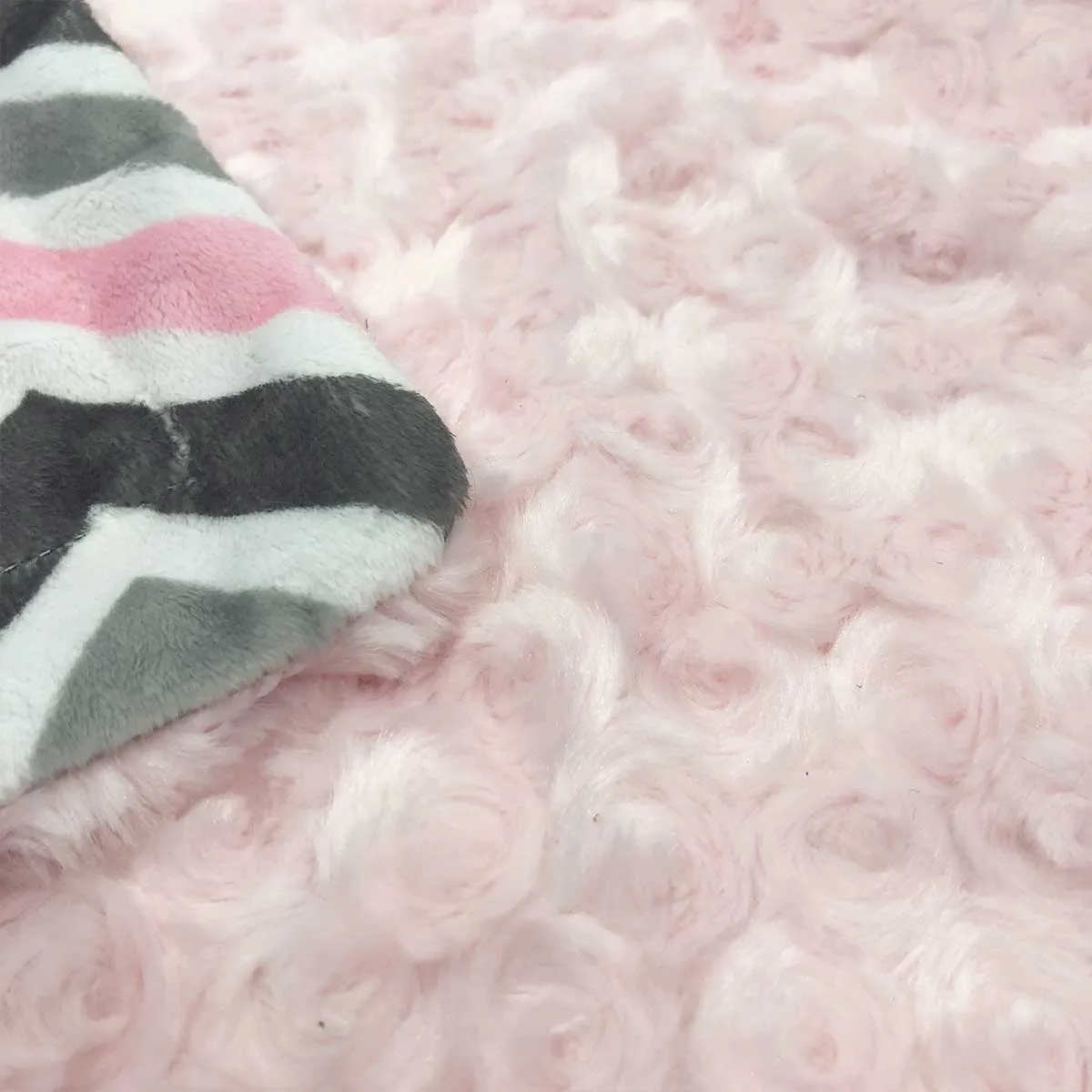 Minky Pet Blankets in Pink Chevron Pattern