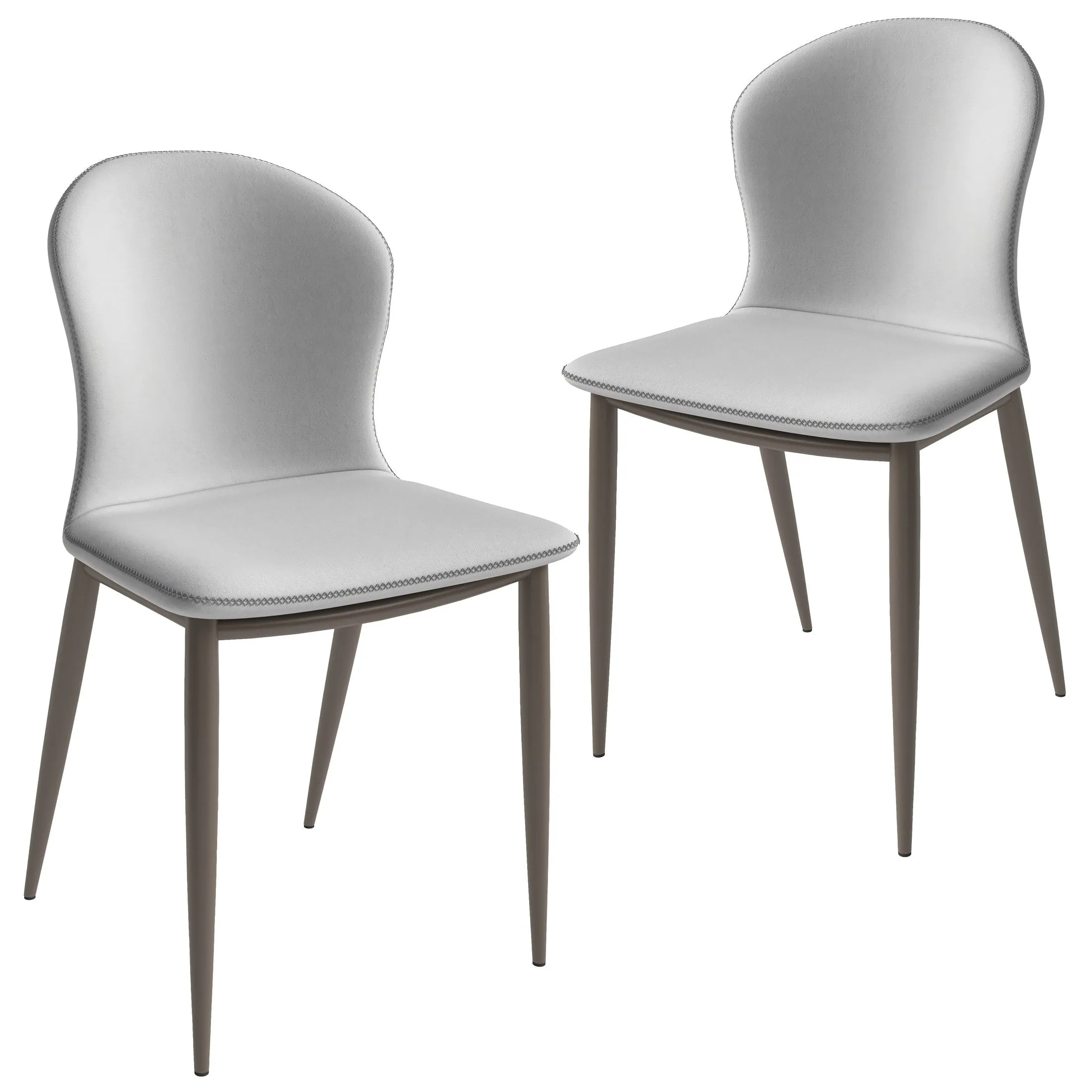 Mosaic Dining Chair Upholstered Fabric Foam Cushioned Chair with Metal Legs Set of 2