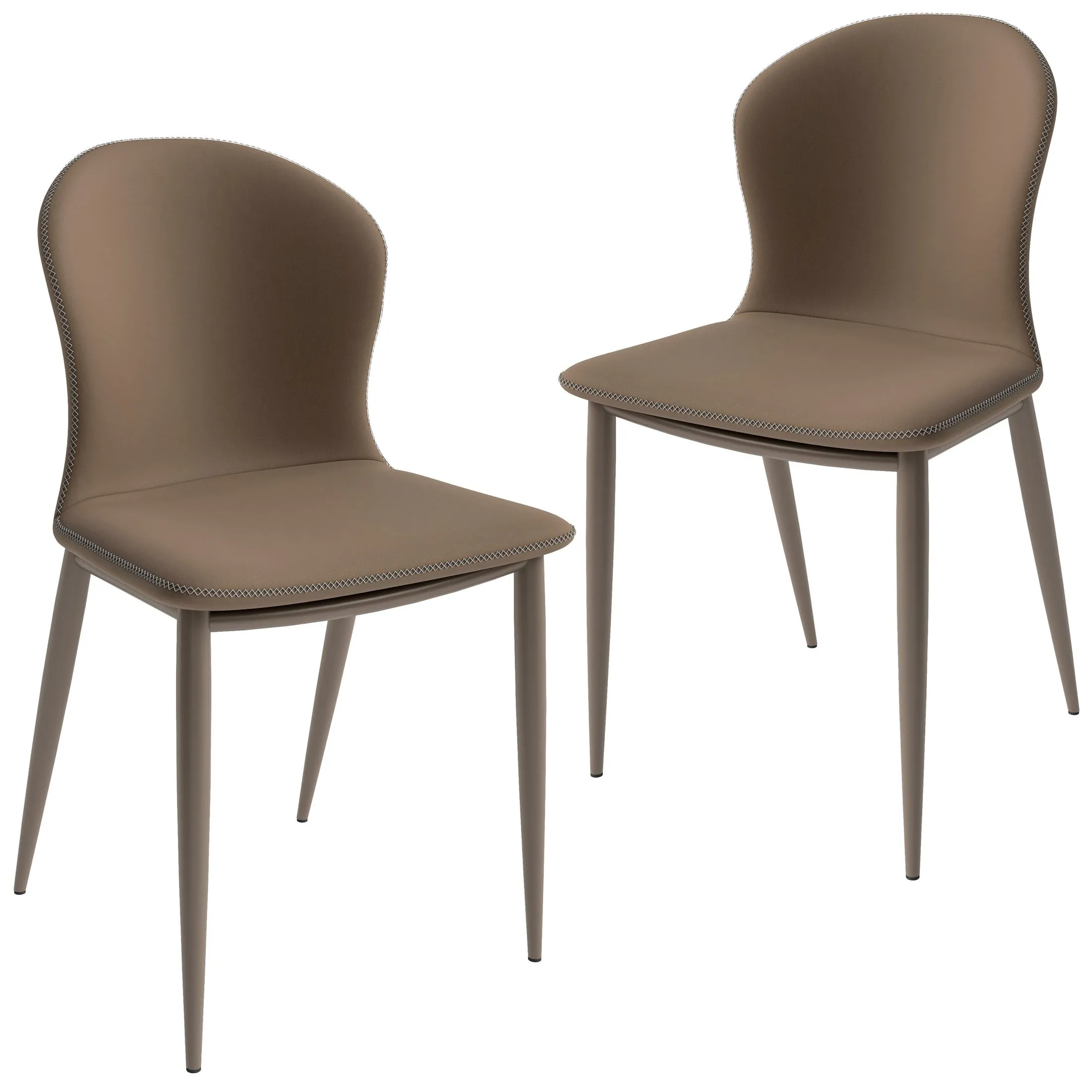 Mosaic Dining Chair Upholstered Fabric Foam Cushioned Chair with Metal Legs Set of 2