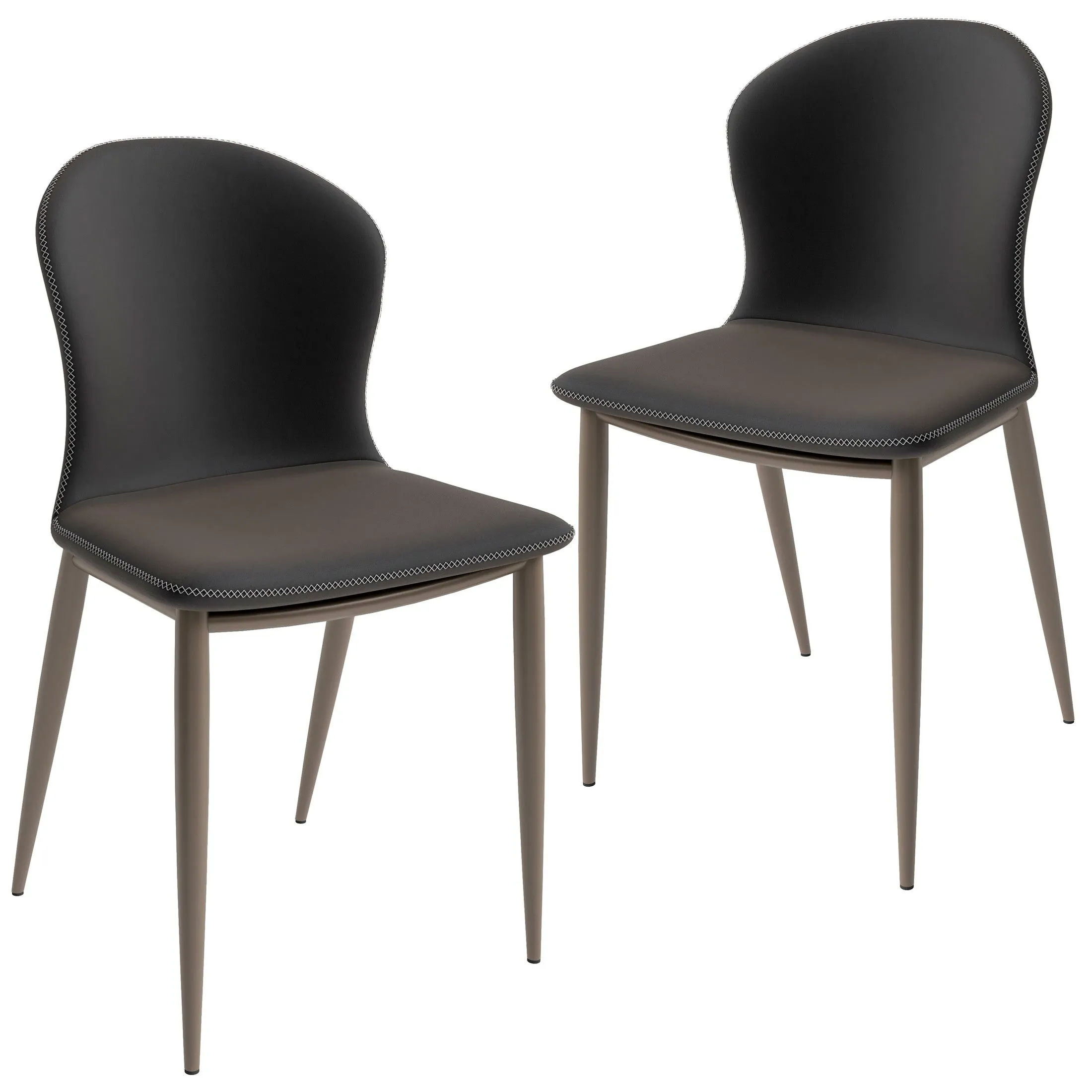 Mosaic Dining Chair Upholstered Fabric Foam Cushioned Chair with Metal Legs Set of 2