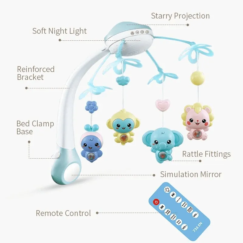 Musical Baby Cot Mobile with Projection Light