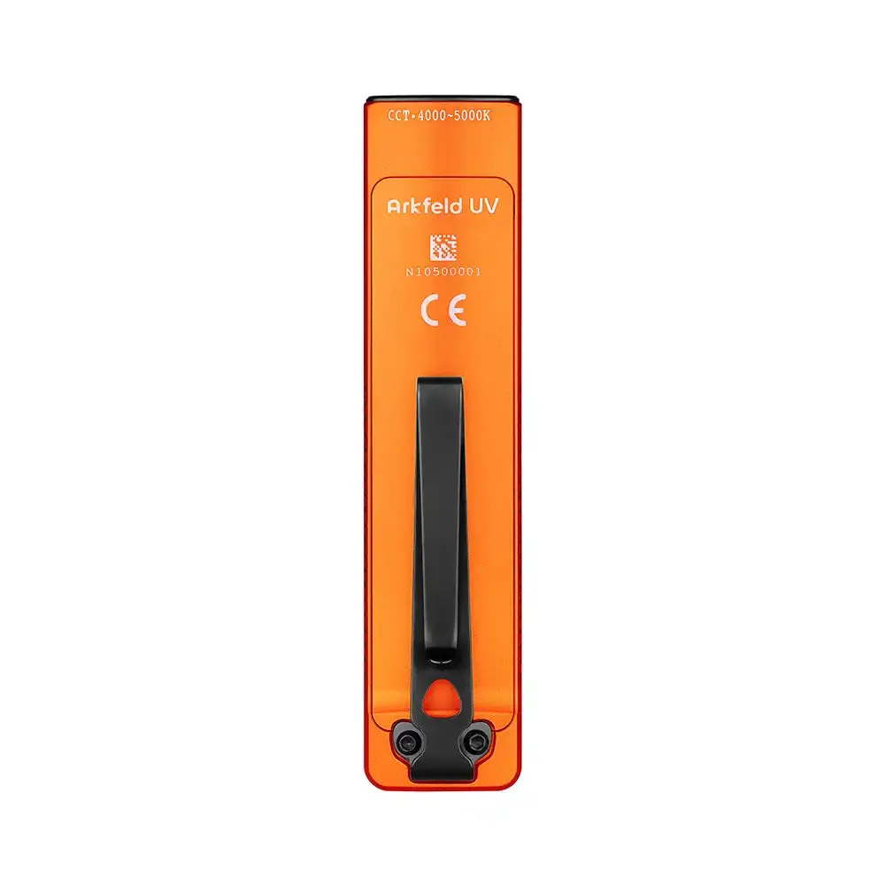 Olight Arkfeld UV - White Light and UV Dual Light Sources Flashlight - Orange CW (5700~6700K)