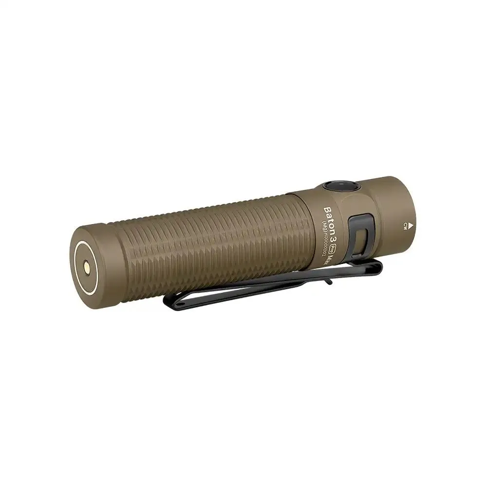 Olight Baton 3 Pro Max Powerful EDC Flashlight - Magnesium Alloy Desert Tan