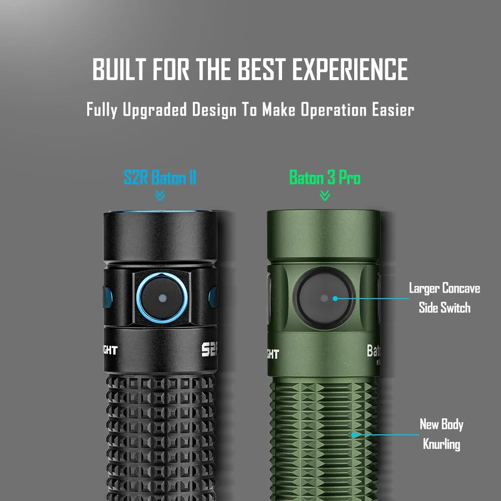 Olight Baton 3 Pro Rechargeable Flashlight - OD Green CW (5700-6700K)