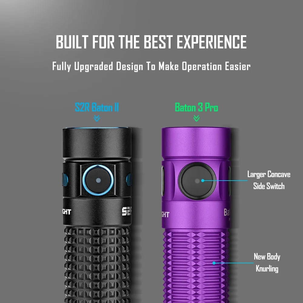 Olight Baton 3 Pro Rechargeable Flashlight - Purple CW (5700-6700K)