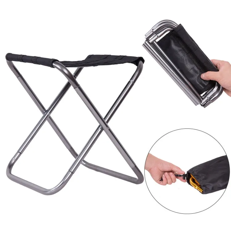 Outdoor Portable Camping Folding Chair 7075 Aluminum Alloy Fishing Barbecue Stool, Size: 24.5x22.5x27cm(Red)