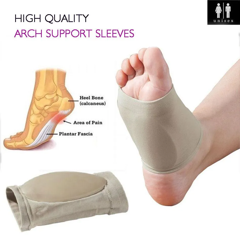 Plantar Fasciitis Arch Support Cushioned Gel Infused Foot Sleeves