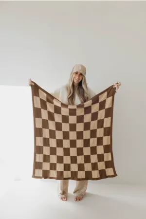 Plush Blankets | Brown Sugar Checkerboard