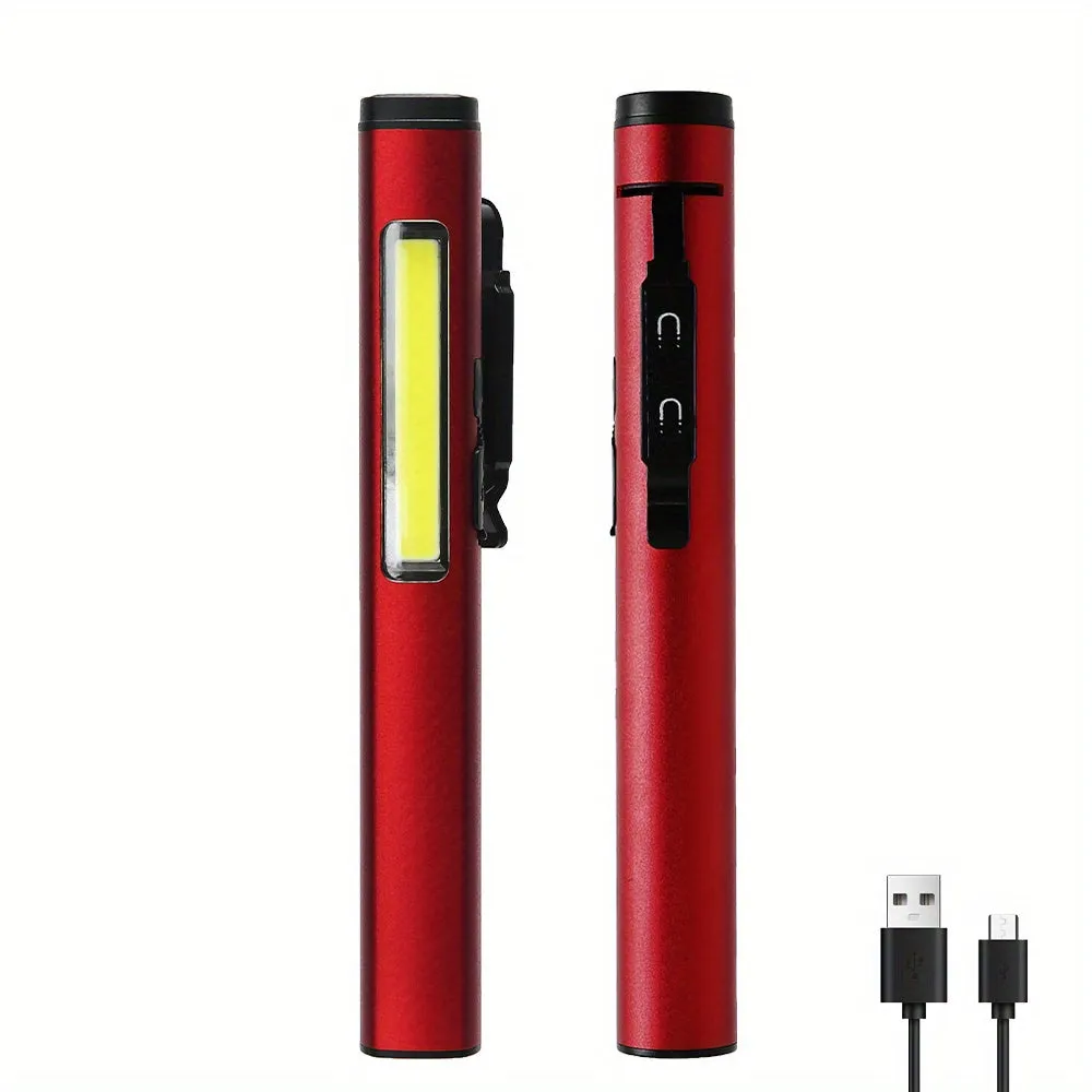 Portable LED Pen Light with Rechargeable Battery and Magnet