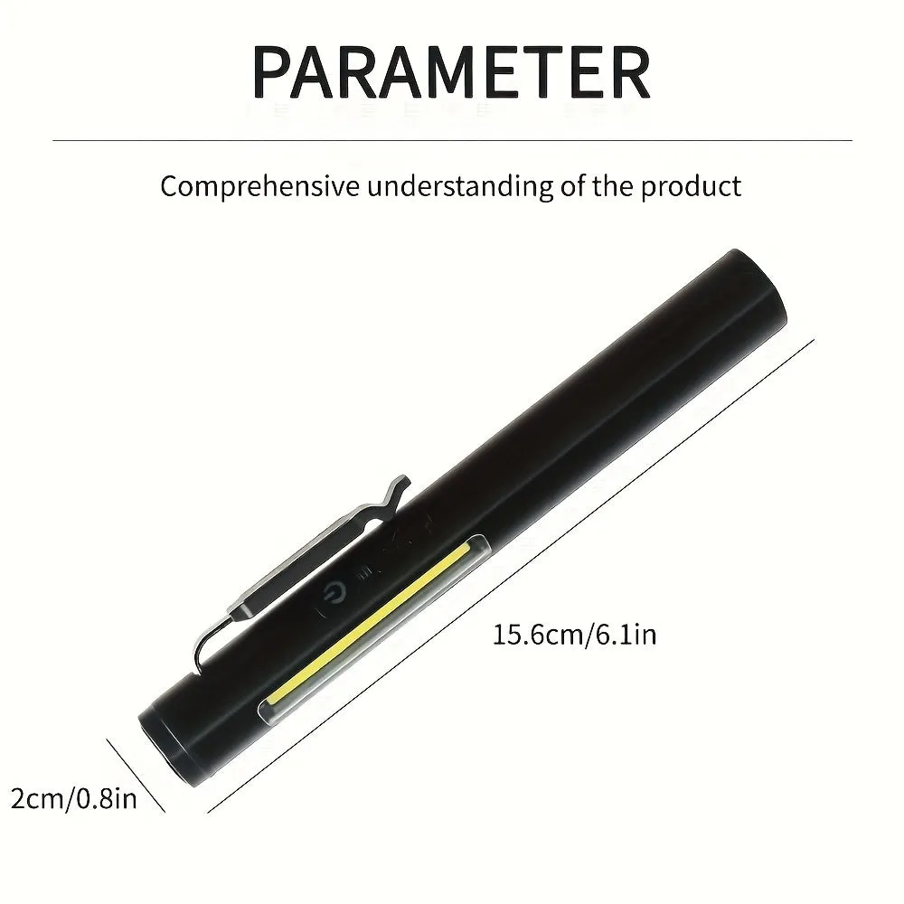 Portable LED Pen Light with Rechargeable Battery and Magnet