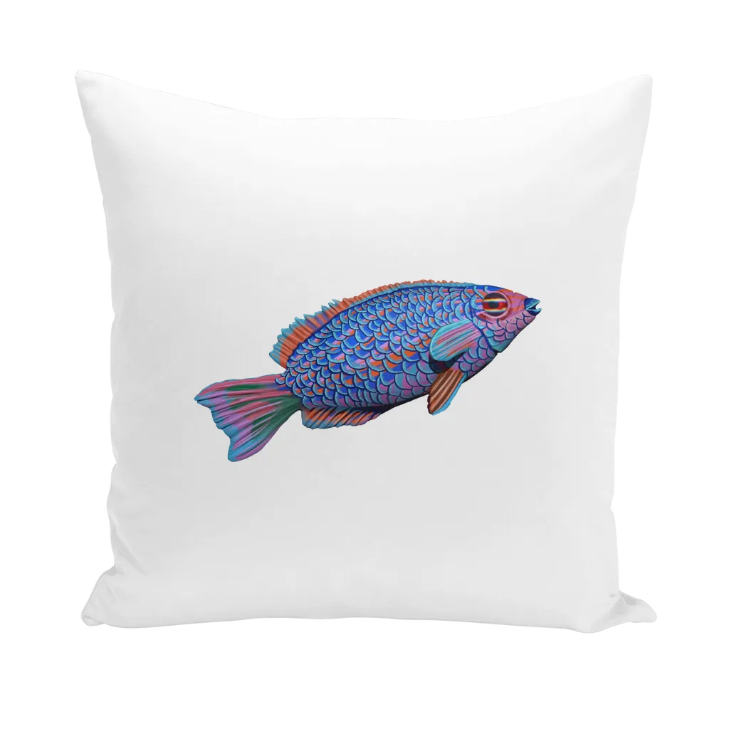 Purple and Blue Fish Throw Pillows