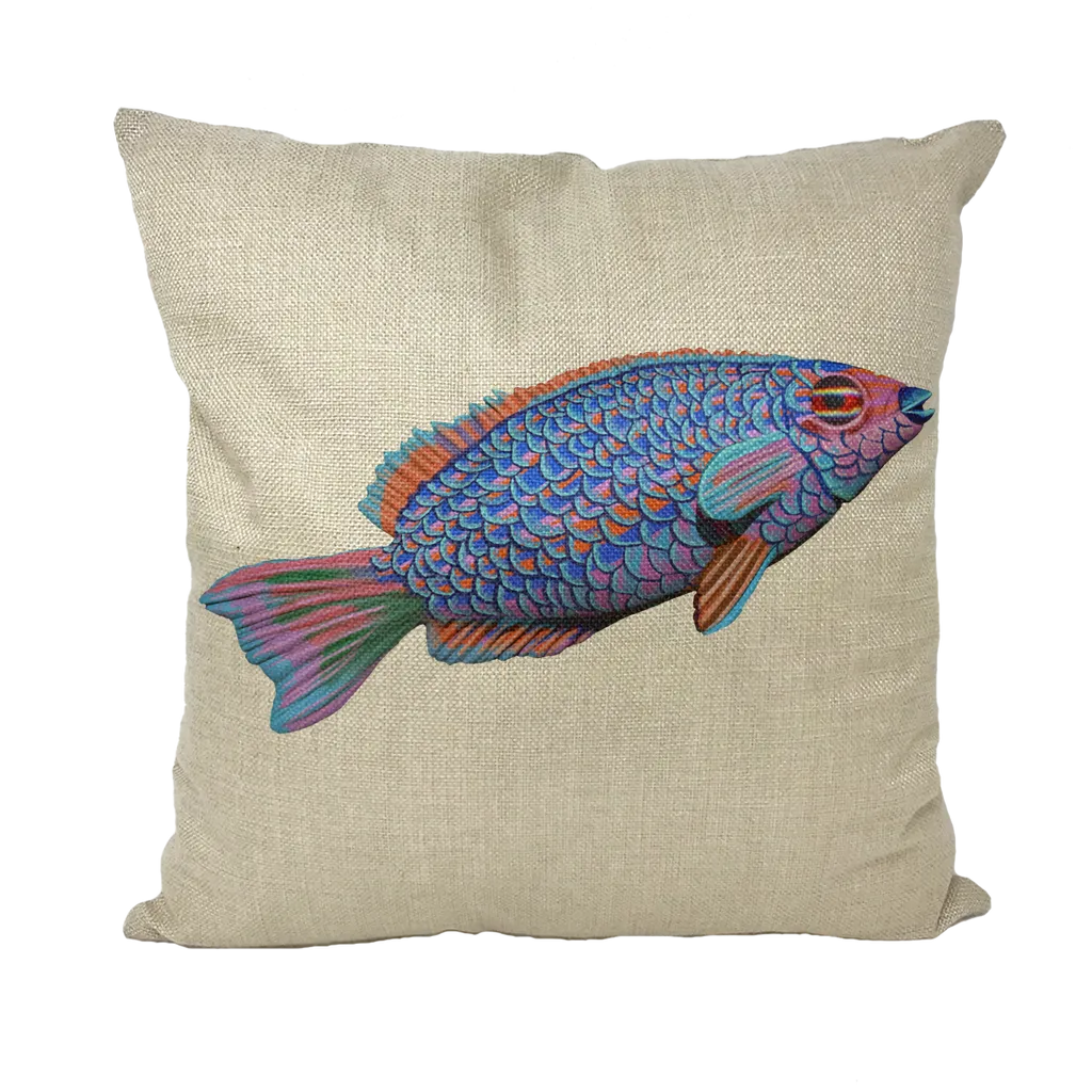 Purple and Blue Fish Throw Pillows