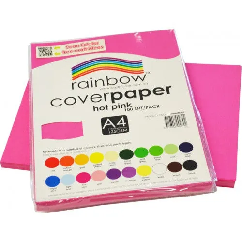 Rainbow A4 Cover Paper Hot Pink 100 Sheets