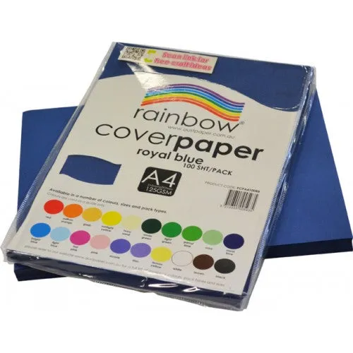 Rainbow A4 Cover Paper Royal Blue 100 Sheets