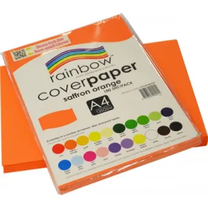 Rainbow A4 Cover Paper Saffron Orange 100 Sheets