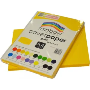 Rainbow Cover Paper A4 100 Sheets Gold.