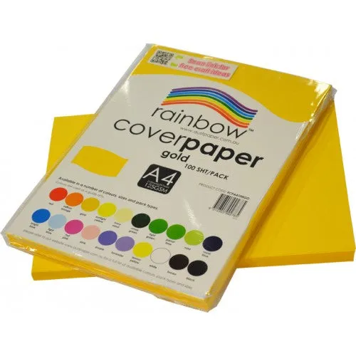 Rainbow Cover Paper A4 100 Sheets Gold.