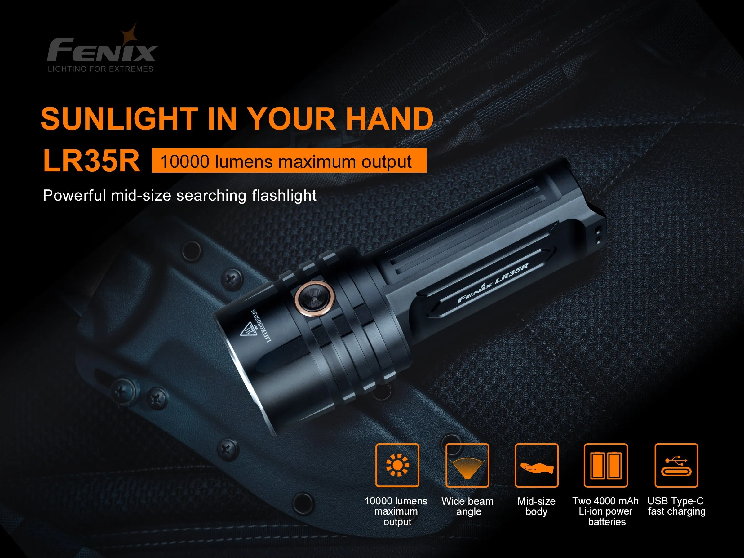 Rechargeable LED Flashlight - 10,000 Lumens - LR35R