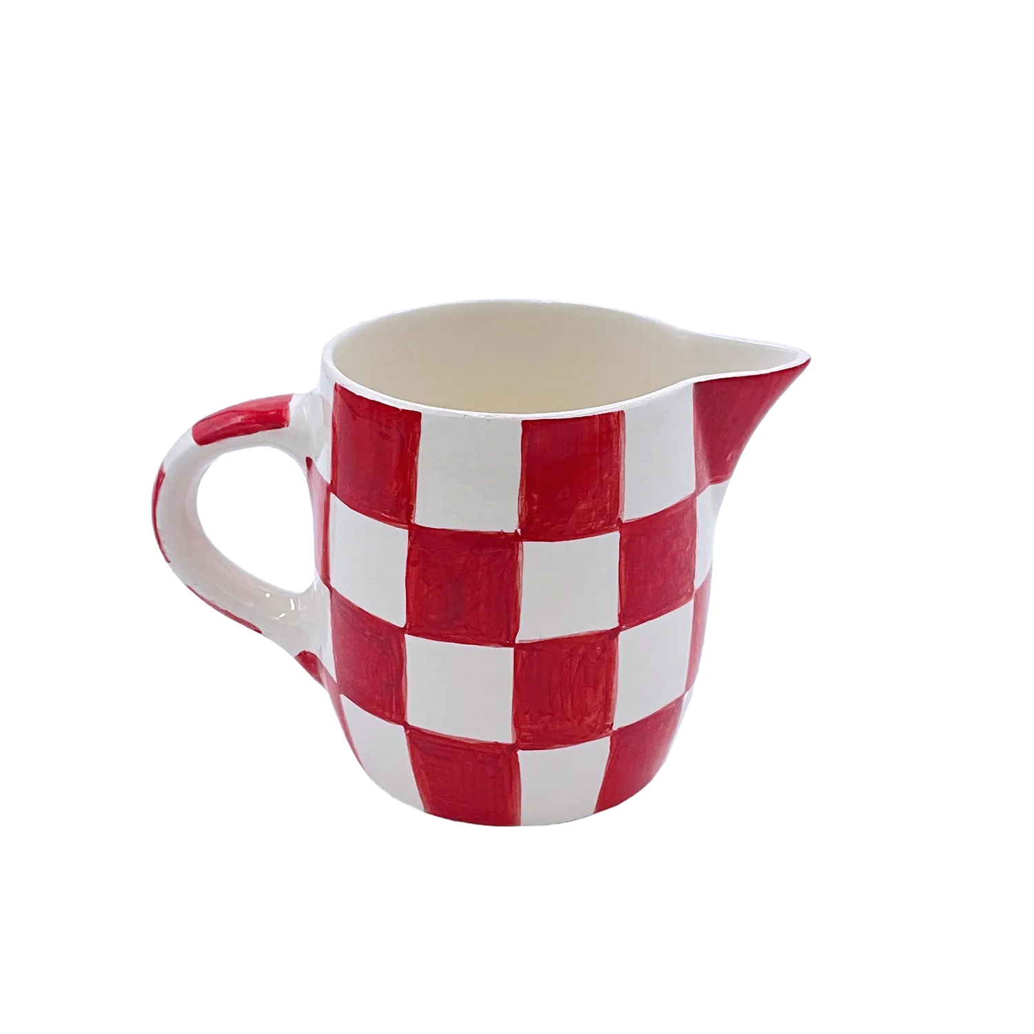 Red Checks Milk Jug