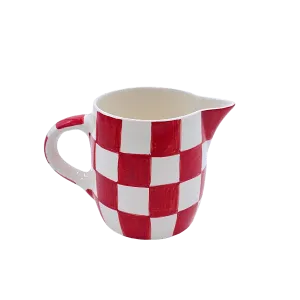 Red Checks Milk Jug