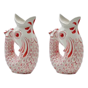 Red Glug Glug Jugs (Set of 2)