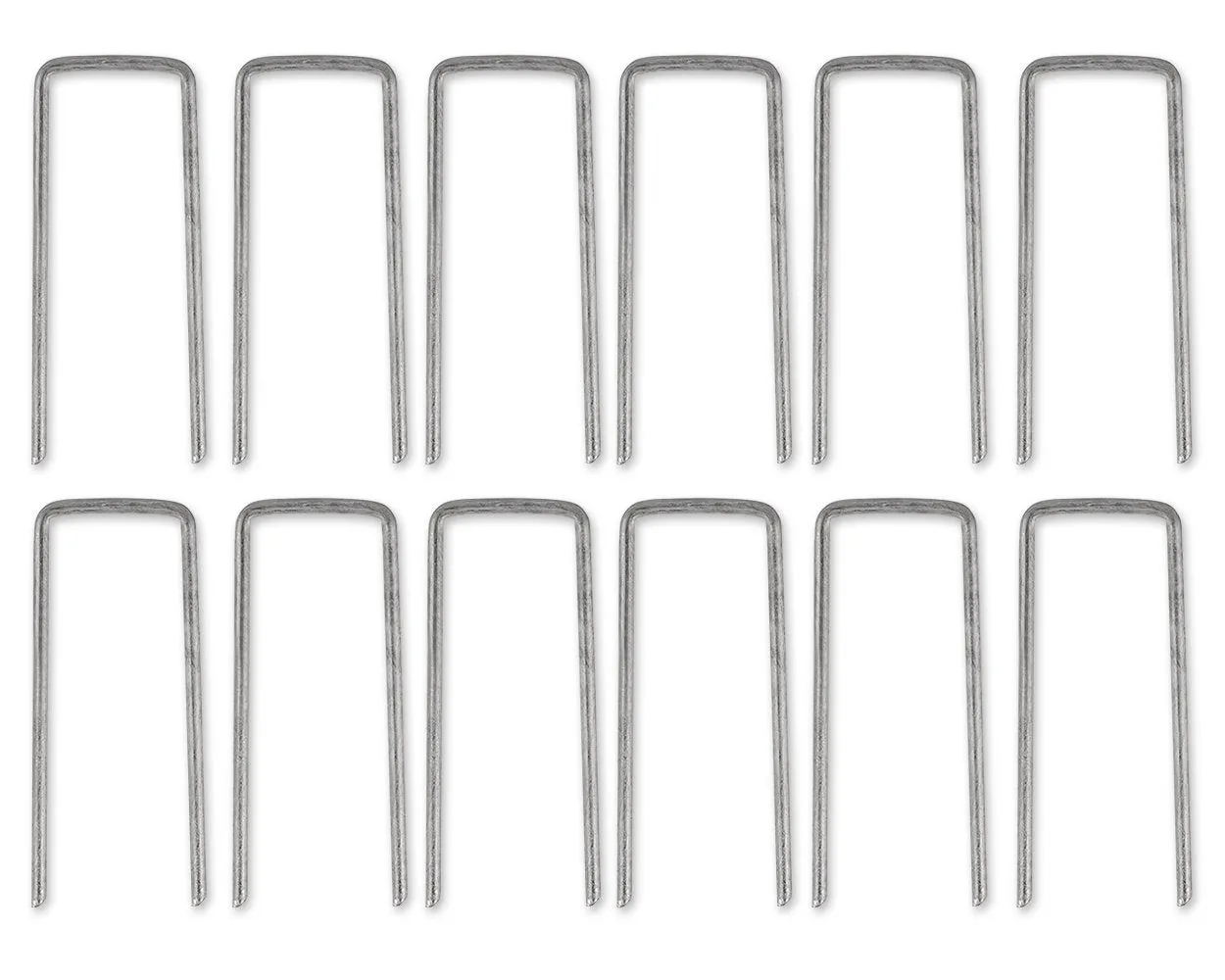 Set of 12 Wind Stakes 4 Inch Galvanized Staples