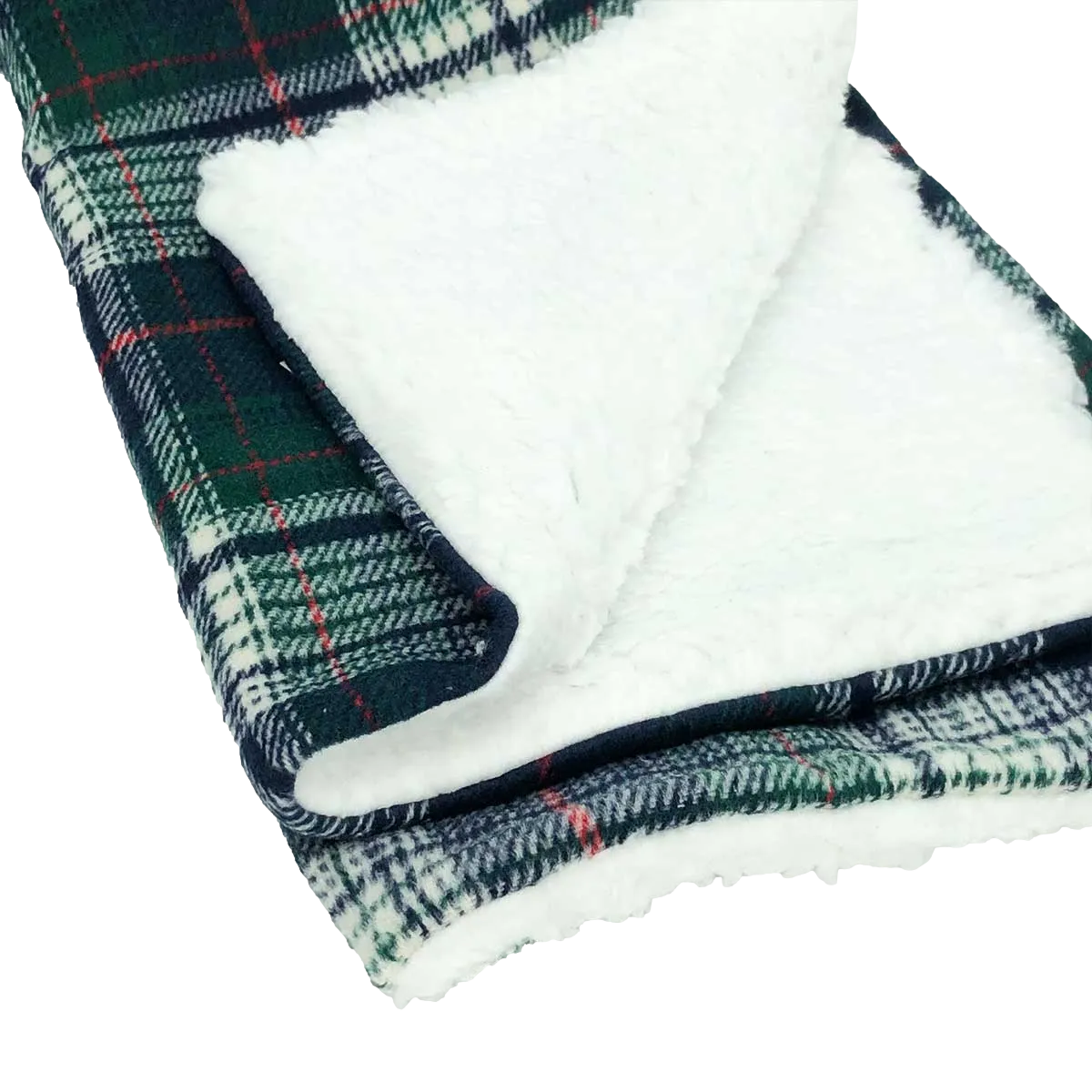 Sherpa Lined Pet Blanket in Blue & Green