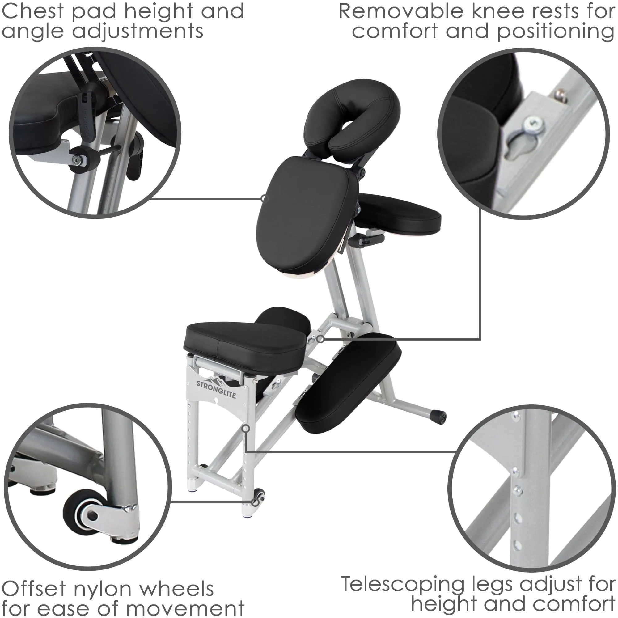 Stronglite Ergo Pro II™ Portable Massage/Tattoo Chair