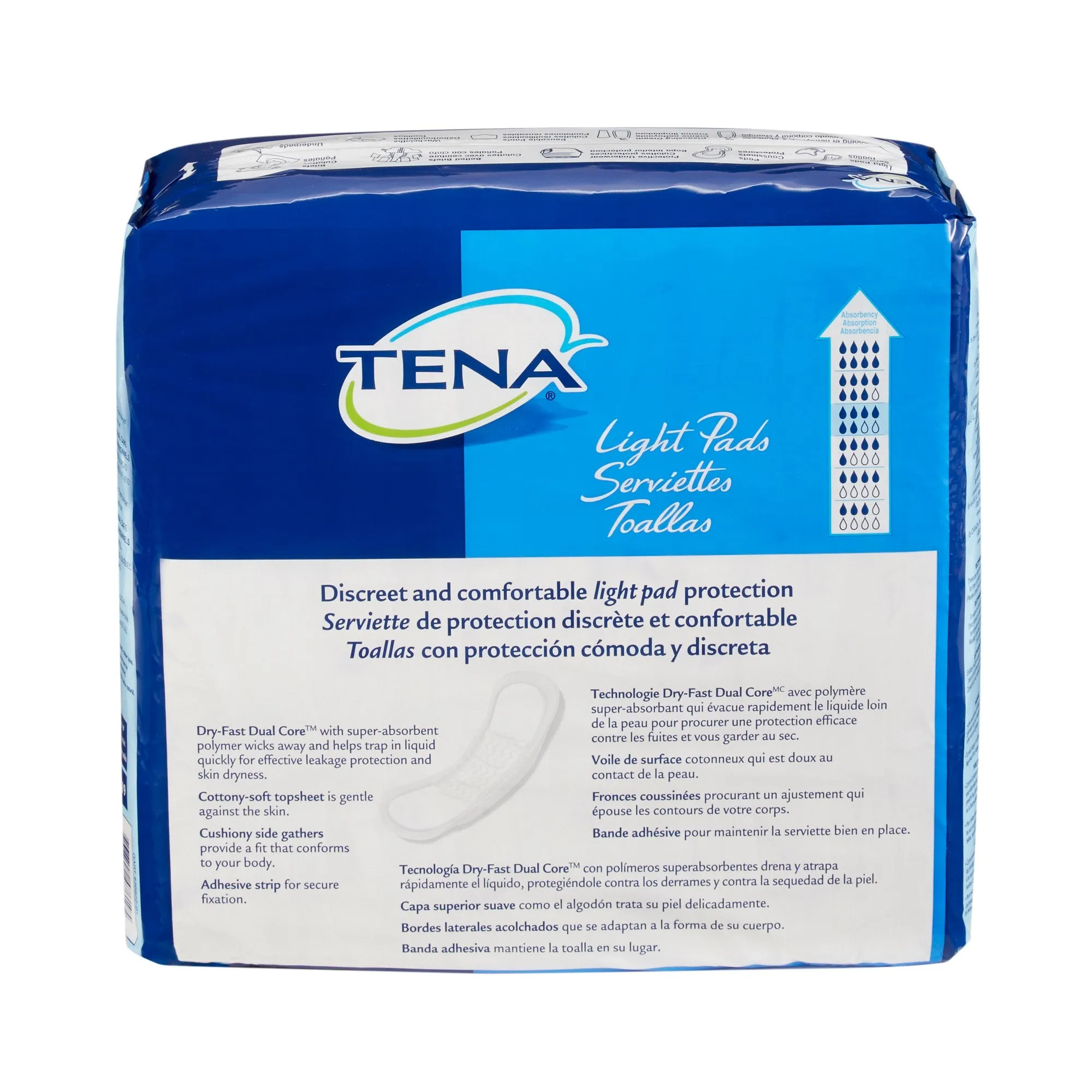 TENA Bladder Control Pads, Heavy Absorbency, Dry-Fast Core, One Size Fits Most, Unisex, 15 Inch Length