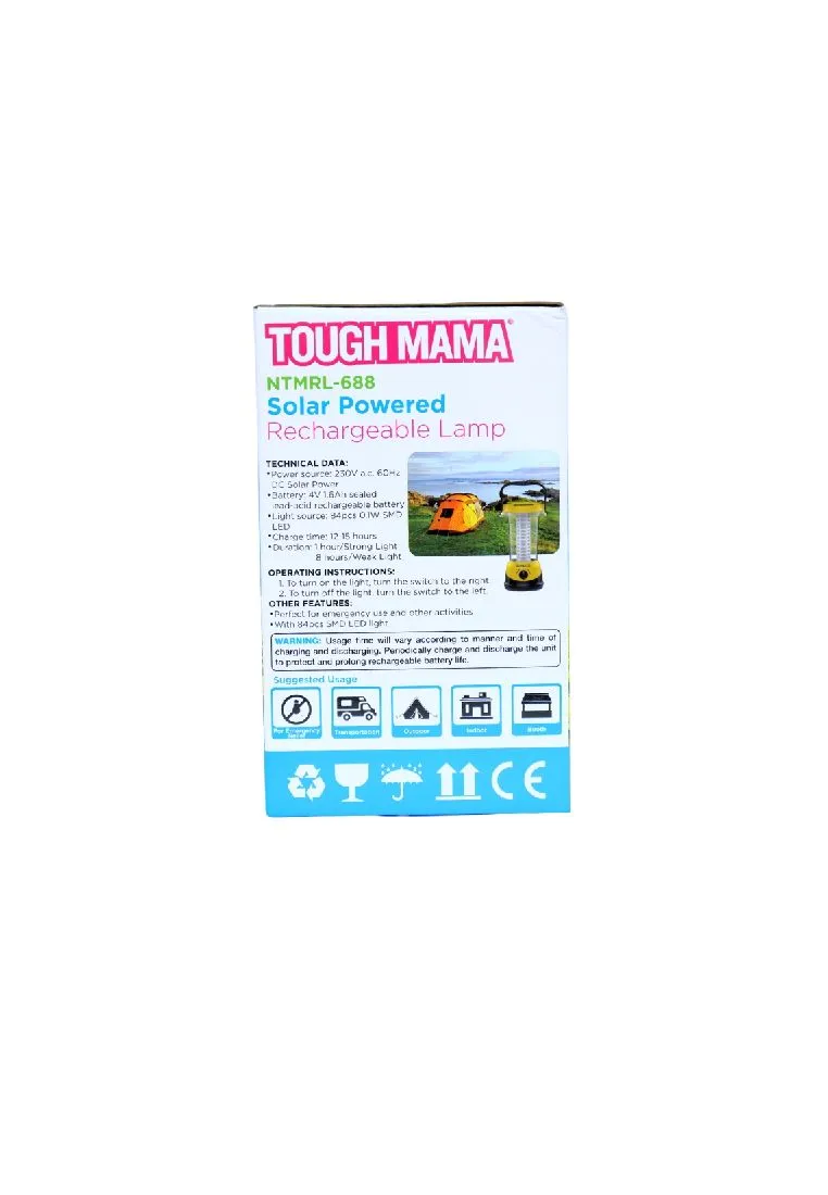 Tough Mama Solar Powered Rechargeable Lamp