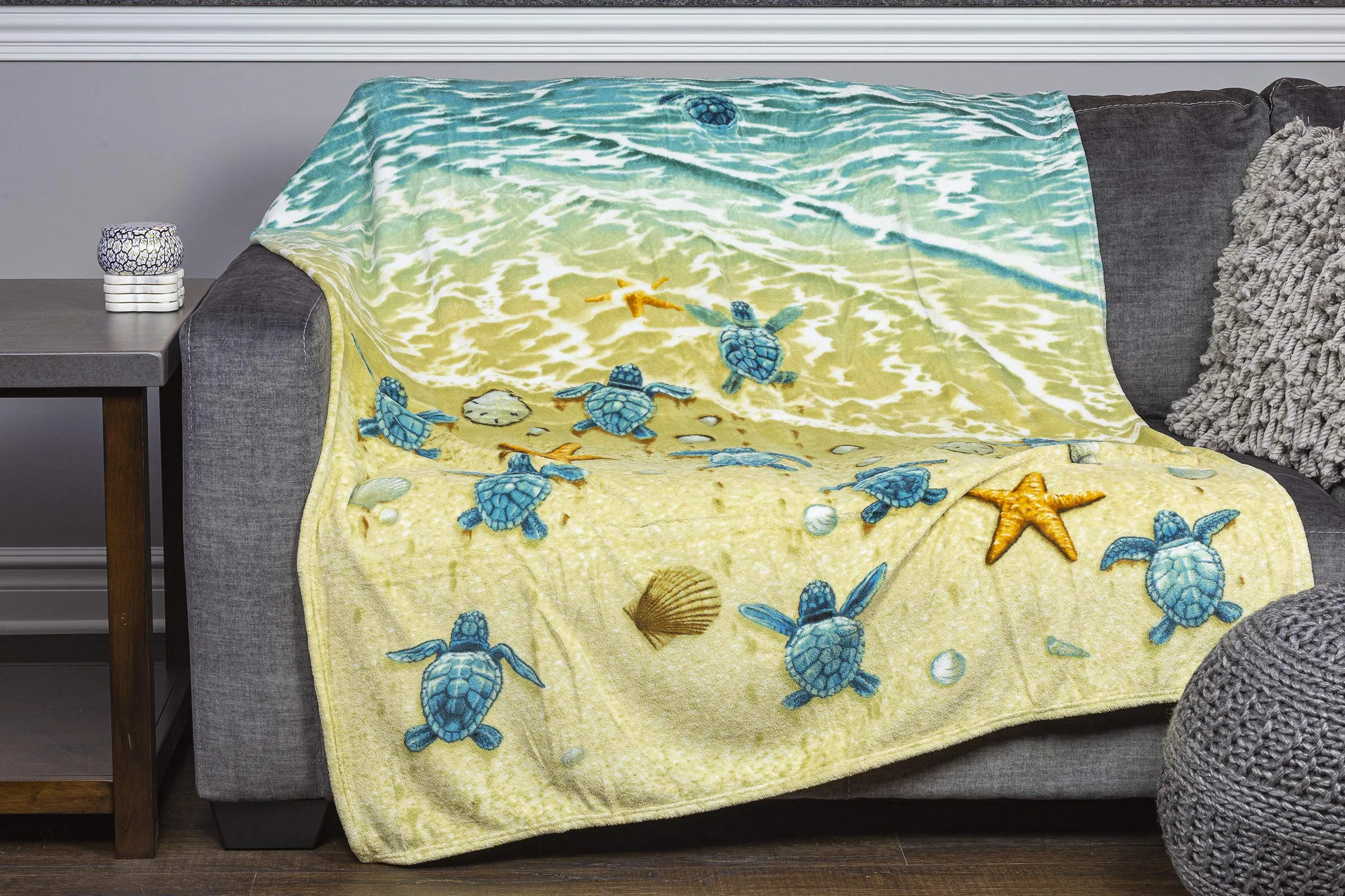 Turtles On The Beach Super Soft Plush Fleece Throw Blanket