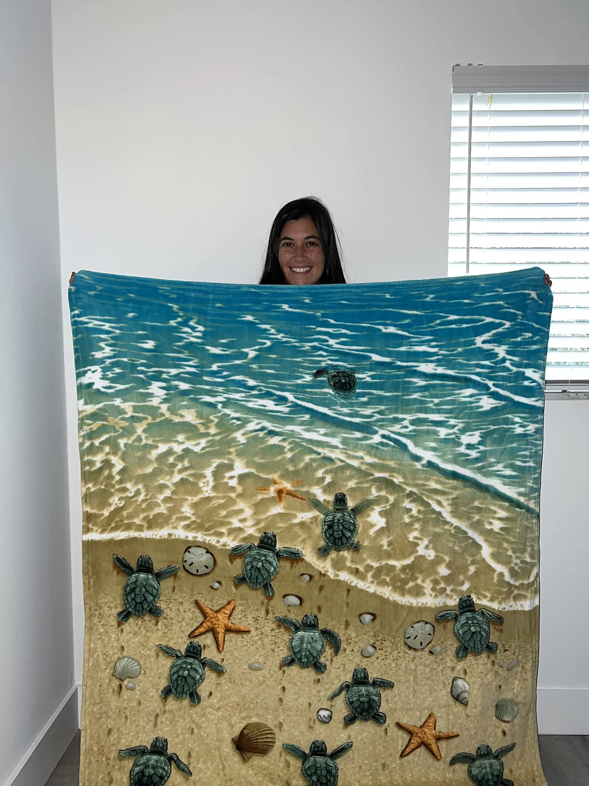 Turtles On The Beach Super Soft Plush Fleece Throw Blanket