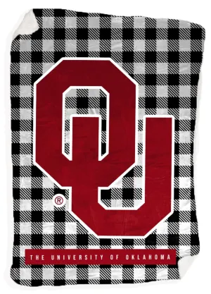 UNIV. of OK 2024: OU Buffalo Check Logo *BLANKET* (Small Business Saturday- 50% OFF DISCOUNT AUTOMATICALLY APPLIED AT CHECKOUT)