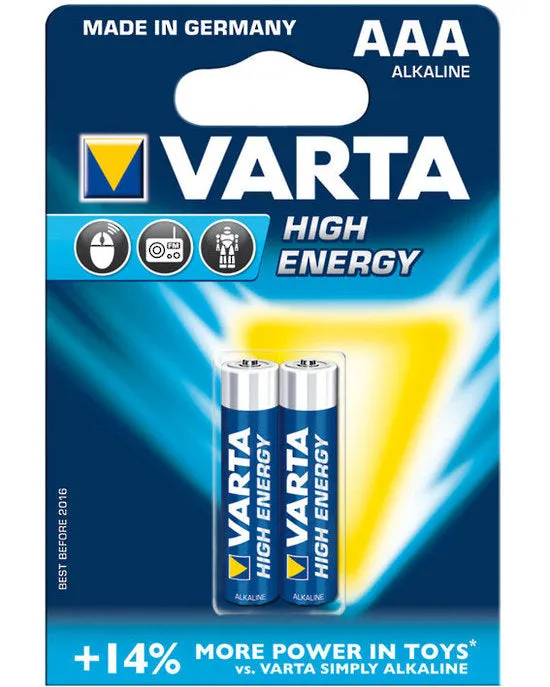 Varta High Energy Alkaline AAA Battery 2 Pack