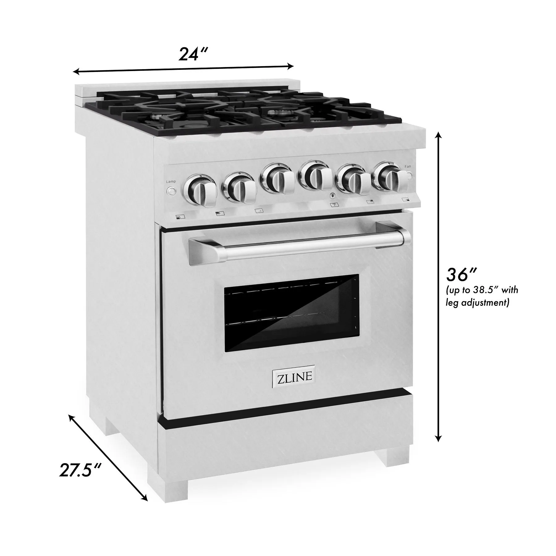 ZLINE 24" 2.8 cu. ft. Range with Gas Stove and Gas Oven in DuraSnow® Stainless Steel (RGS-SN-24)