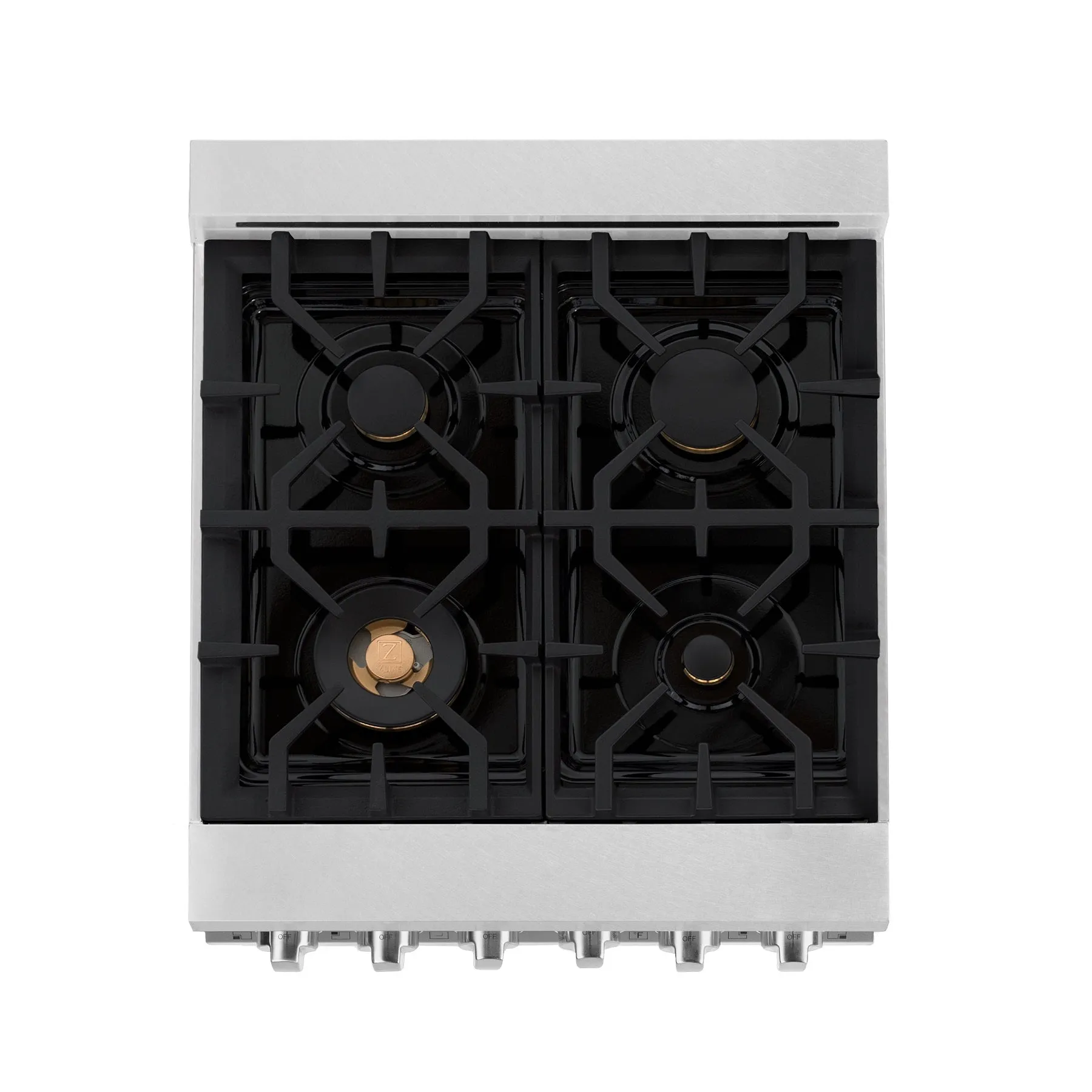 ZLINE 24" 2.8 cu. ft. Range with Gas Stove and Gas Oven in DuraSnow® Stainless Steel with Brass Burners (RGS-SN-BR-24)