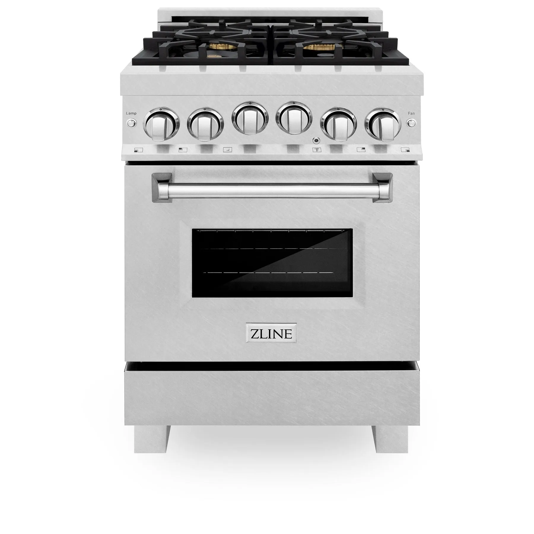 ZLINE 24" 2.8 cu. ft. Range with Gas Stove and Gas Oven in DuraSnow® Stainless Steel with Brass Burners (RGS-SN-BR-24)